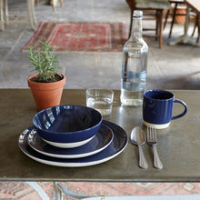 Load image into Gallery viewer, Shell Bisque Indigo Porcelain 4 Piece Dinnerware Set, Service For 1 [Online Only]
