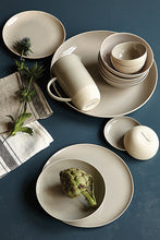 Load image into Gallery viewer, Shell Bisque Grey Porcelain 4 Piece Dinnerware Set, Service For 1 [Online Only]
