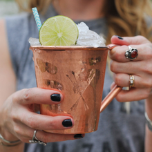 Load image into Gallery viewer, Solid Copper Mule Mug, Copper Handle, 18 oz [Online Only] | Sertodo Copper
