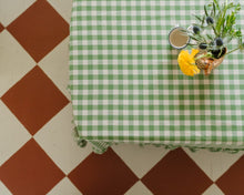 Load image into Gallery viewer, Moss Ruffled Gingham Tablecloth [Online Only]
