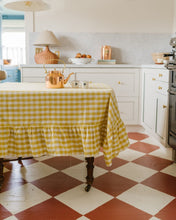 Load image into Gallery viewer, Yellow Ruffled Gingham Tablecloth [Online Only]
