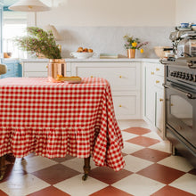 Load image into Gallery viewer, Ember Ruffled Gingham Tablecloth [Online Only]
