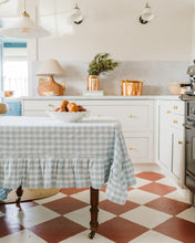 Load image into Gallery viewer, Blue Ruffled Gingham Tablecloth [Online Only]

