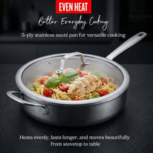 Load image into Gallery viewer, Alva 5-Ply Fully Clad Sauté Pan with Lid — 4-QT. [Online Only]
