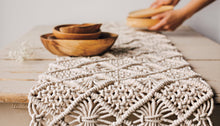 Load image into Gallery viewer, Natural Macrame Table Runner
