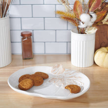 Load image into Gallery viewer, White Ceramic Pumpkin Platter
