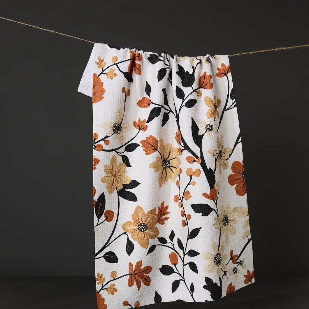 Geometry Spiced Florals Tea Towel
