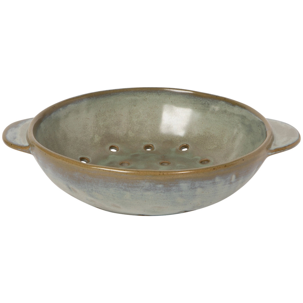 Gray Stoneware Fruit Bowl/Berry Strainer