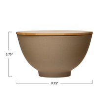 Load image into Gallery viewer, Stoneware Bowl w/ Bamboo Lid
