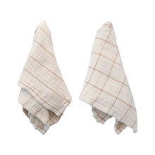 Load image into Gallery viewer, Cotton Double Cloth Napkins with Grid/Stripe Pattern (Set of 4)
