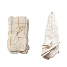 Load image into Gallery viewer, Cotton Double Cloth Napkins with Grid/Stripe Pattern (Set of 4)
