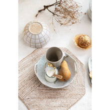 Load image into Gallery viewer, Cotton &amp; Jute Embroidered Octagon Placemat
