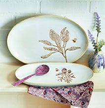 Load image into Gallery viewer, Lavender &amp; Honey Oval Stoneware Platter
