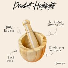 Load image into Gallery viewer, Bamboo Mortar &amp; Pestle [Online Only]
