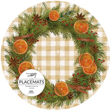Load image into Gallery viewer, Orange Wreath Paper Placemat (Pack of 24)
