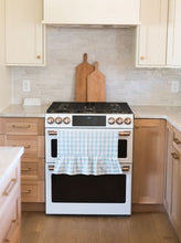 Load image into Gallery viewer, Blue Ruffled Gingham Dish Towel [Online Only]

