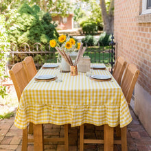 Load image into Gallery viewer, Yellow Ruffled Gingham Tablecloth [Online Only]
