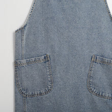 Load image into Gallery viewer, Cotton Canvas Washed Denim Apron with Pockets
