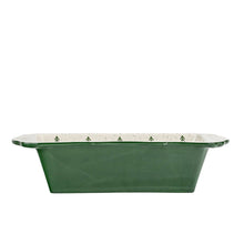 Load image into Gallery viewer, Holiday Fir Green Stoneware Loaf Pan
