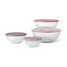 Load image into Gallery viewer, Glass Mixing Bowl 8-Piece Set w/Blush Lids
