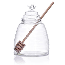 Load image into Gallery viewer, Glass Beehive Honey Jar w/ Honey Dipper
