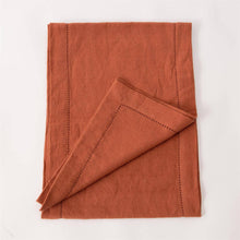 Load image into Gallery viewer, Stonewashed Linen Table Runner—Rust
