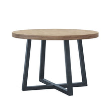 Load image into Gallery viewer, Round Dining Table With Wire Brushed Mindi Top And Mahogany Base - Wheat [Online Only]
