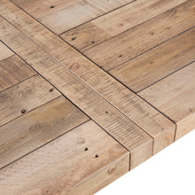 Load image into Gallery viewer, Rustic Dining Table with Metal Support in Natural Pine Wood Finish [Online Only]
