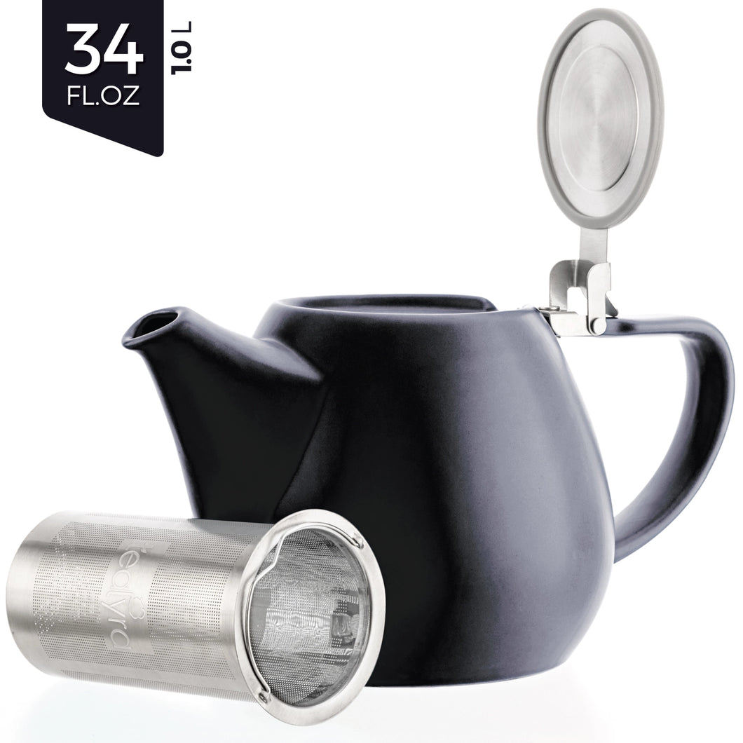 Jove Porcelain Teapot with Infuser (Black)