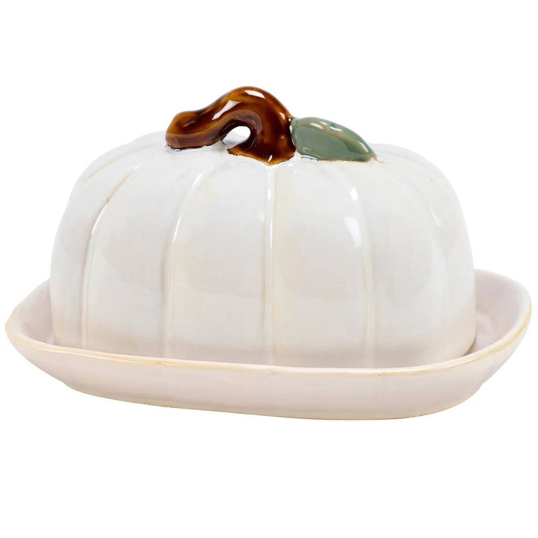 White Pumpkin Butter Dish