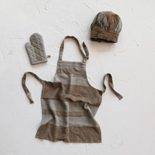 Load image into Gallery viewer, Cotton Waffle Weave Child Apron w/Chef Hat &amp; Oven Mitt, (Set of 3)
