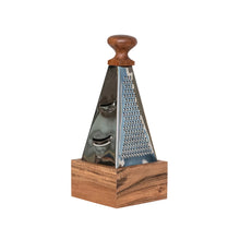 Load image into Gallery viewer, Stainless Steel Grater w/ Acacia Wood Handle &amp; Base
