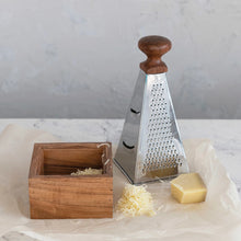 Load image into Gallery viewer, Stainless Steel Grater w/ Acacia Wood Handle &amp; Base

