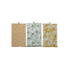 Load image into Gallery viewer, Cotton Printed Tea Towel w/ Fruit/Vegetables, Ruffle &amp; Loop (3 Styles)
