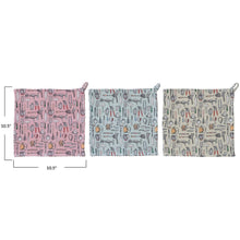 Load image into Gallery viewer, Cotton Blend Printed Waffle Weave Dish Cloth w/ Kitchen Tools Pattern (3 Styles)
