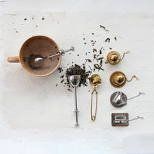 Load image into Gallery viewer, Stainless Steel Shaped Loose Tea Infuser with Dish, Gold/Nickel Finish, Set of 2 (4 Styles)
