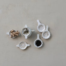 Load image into Gallery viewer, Stoneware Tea Strainer with Handles, 3 Colors, 2 Styles
