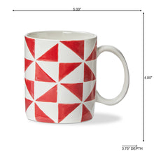 Load image into Gallery viewer, Red Pinwheel Stoneware Mug
