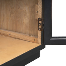 Load image into Gallery viewer, 4-Door Large Storage Sideboard Buffet Cabinet with Glass Doors Arched Cabinet (Black) [Online Only]
