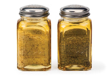 Load image into Gallery viewer, Retro Glass Salt &amp; Pepper Set - Amber
