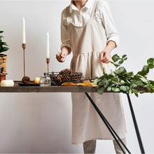 Load image into Gallery viewer, Solid Color Art Cotton Linen Apron with Pockets (Apricot)
