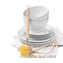 Load image into Gallery viewer, Natural Bristle Veggie and Dish Scrub Brush
