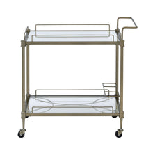 Load image into Gallery viewer, Aditya Mirrored &amp; Antique Brass Finish Serving Cart [Online Only]
