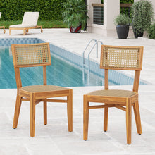 Load image into Gallery viewer, Netro Acacia Wood Dining Chair with Light Brown Wicker [Online Only]
