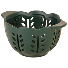 Load image into Gallery viewer, Matte Army Green Scallop Top Round Berry Basket with Handles
