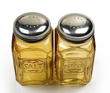 Load image into Gallery viewer, Retro Glass Salt &amp; Pepper Set - Amber
