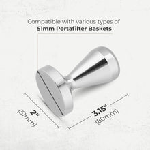 Load image into Gallery viewer, Kaffe 51 mm Stainless Espresso Tamper
