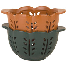 Load image into Gallery viewer, Matte Army Green Scallop Top Round Berry Basket with Handles
