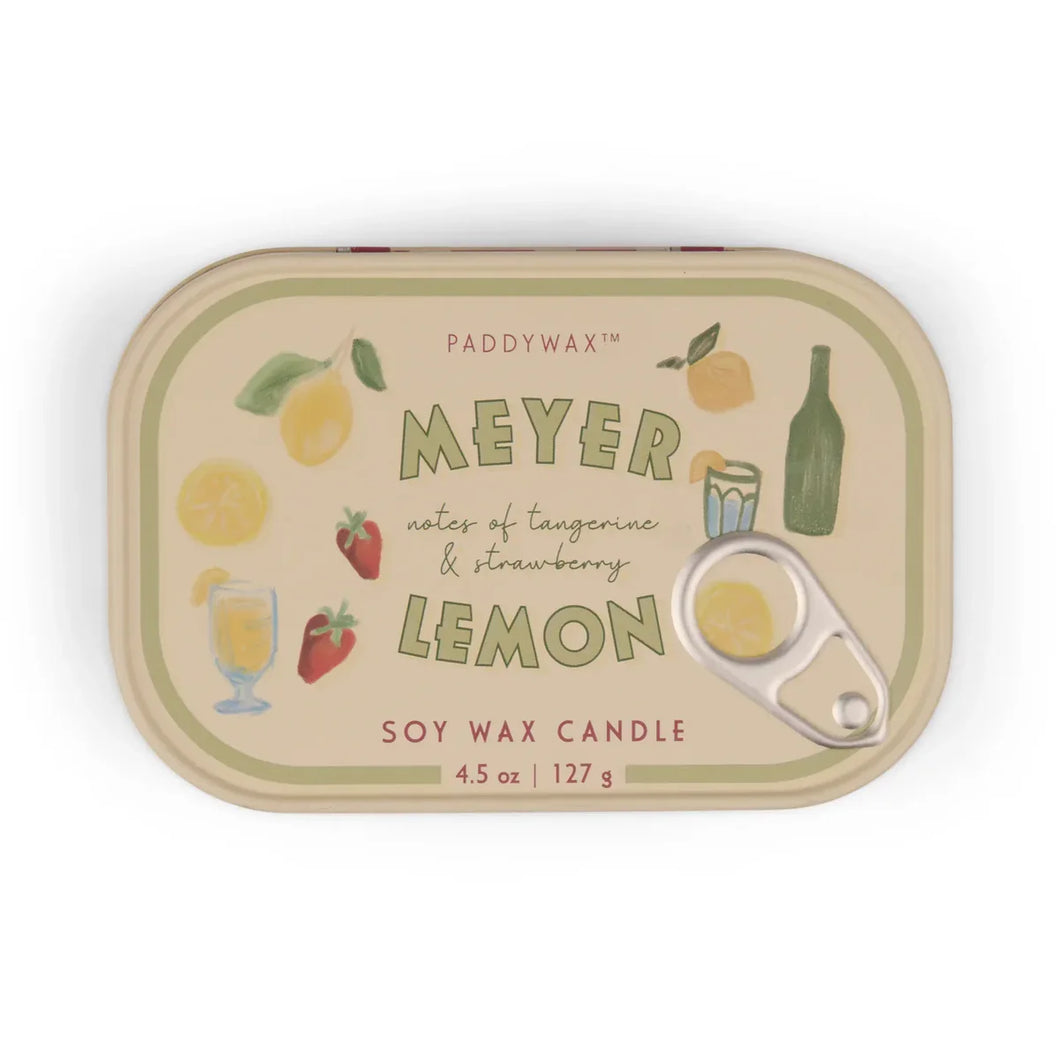 Meyer Lemon 4.5 oz Tin Candle | Paddywax Bistro