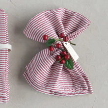 Load image into Gallery viewer, Cotton Napkins with Red Stripes (Set of 4)
